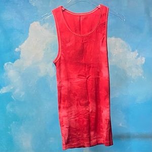 HAND DYED RED AMAZON ESSENTIALS TANK TOP - SZ XL